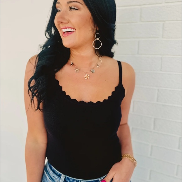 Anthropologie Perch by Blu Pepper Knit Scalloped Tank Size 1X NWT - Picture 1 of 6